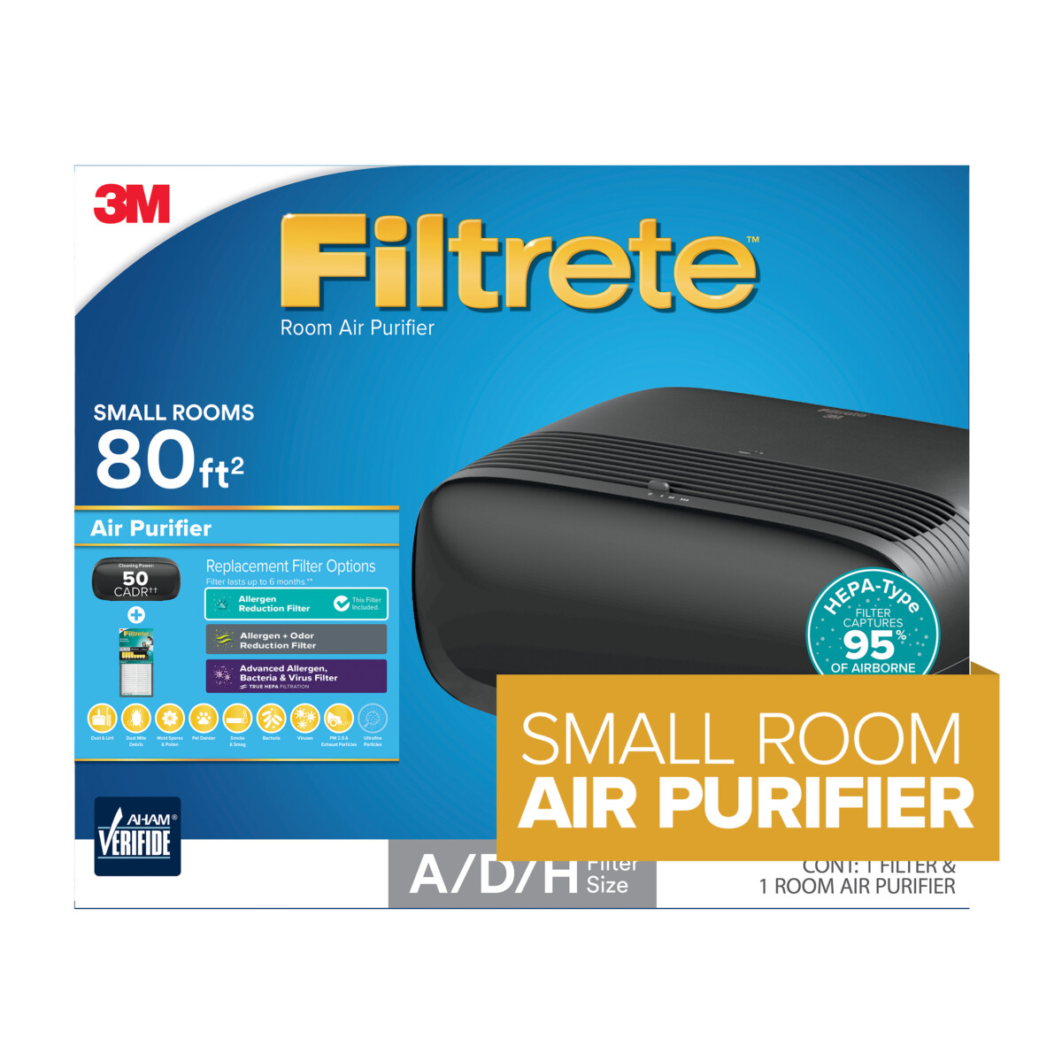 Filtrete Room Air Purifier Table Top FAPTTADH, Small Room