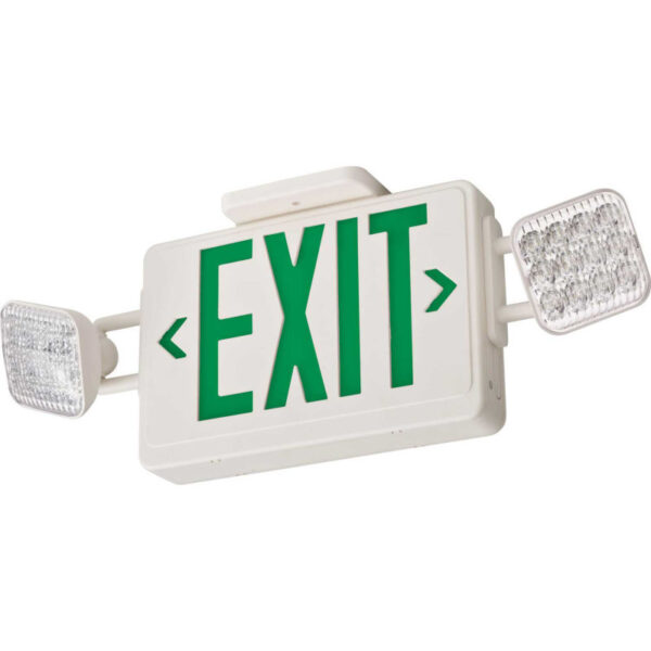 Lithoinia ECG LED HO Combo Exit Sign, Green Letters, High Output